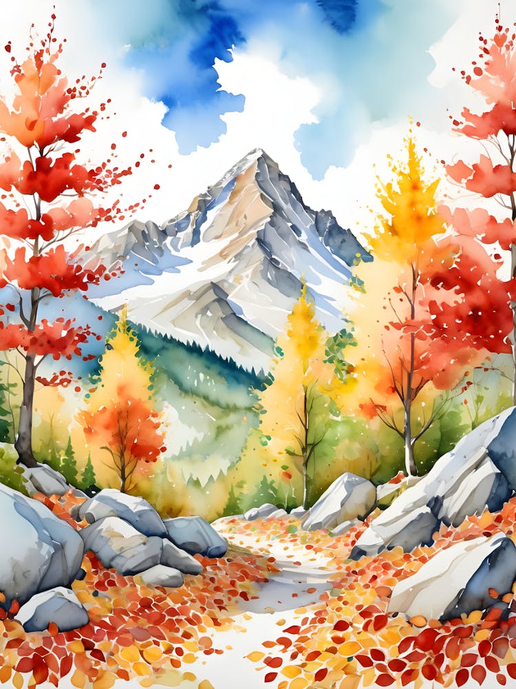Watercolor Autumn Leaves Watercolor Painting