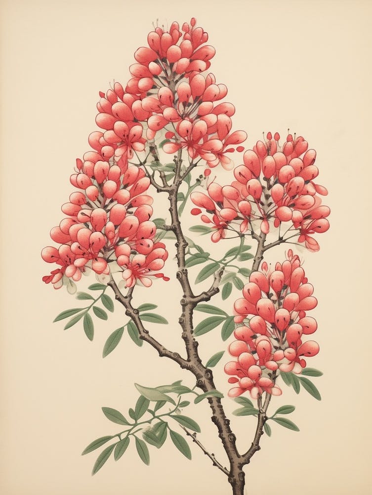 Hagi Bush Clover 1 Vintage Japanese Botanical