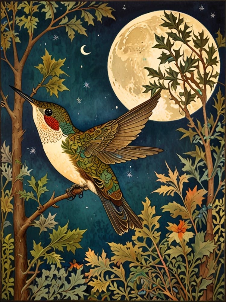 William Morris Hummingbird At Night