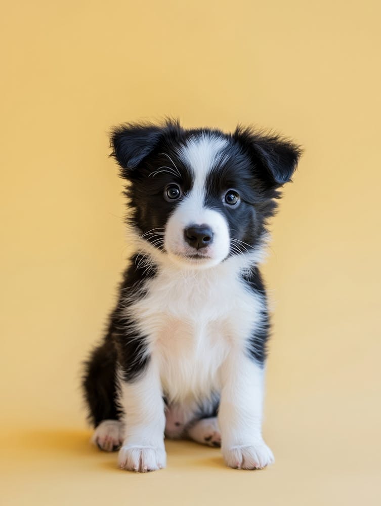 Border Collie Puppy.Generated AI. Wall 1