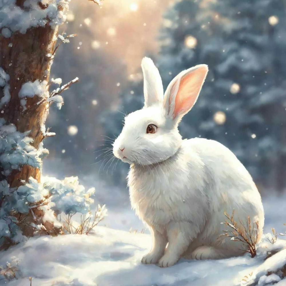 White Rabbit In The Snow