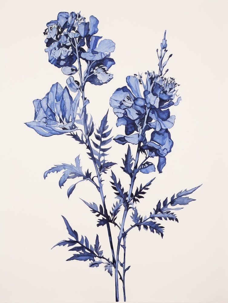 Blue Botanical Aconitum 2