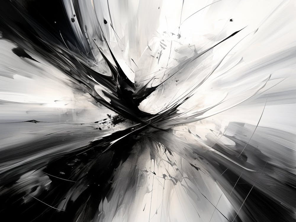 Unseen Forces Abstract Black And White 8