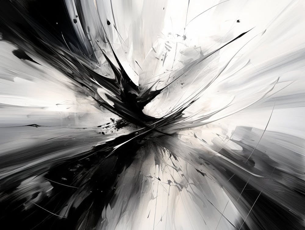 Unseen Forces Abstract Black And White 8