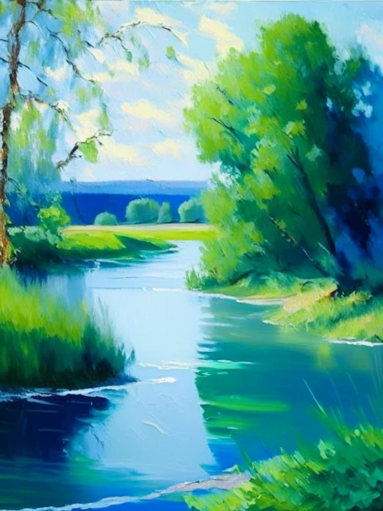 River Waterscape Impressionism 1