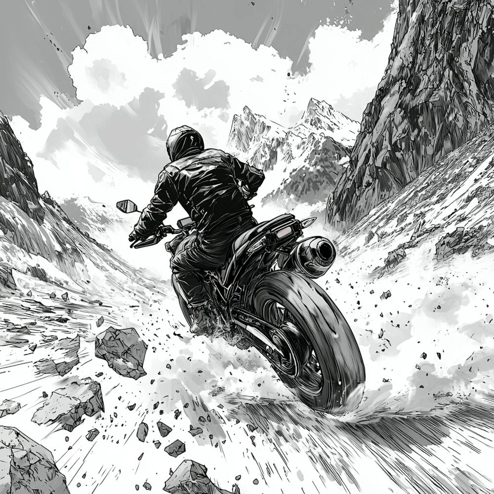 Black And White Motorcycle Rider