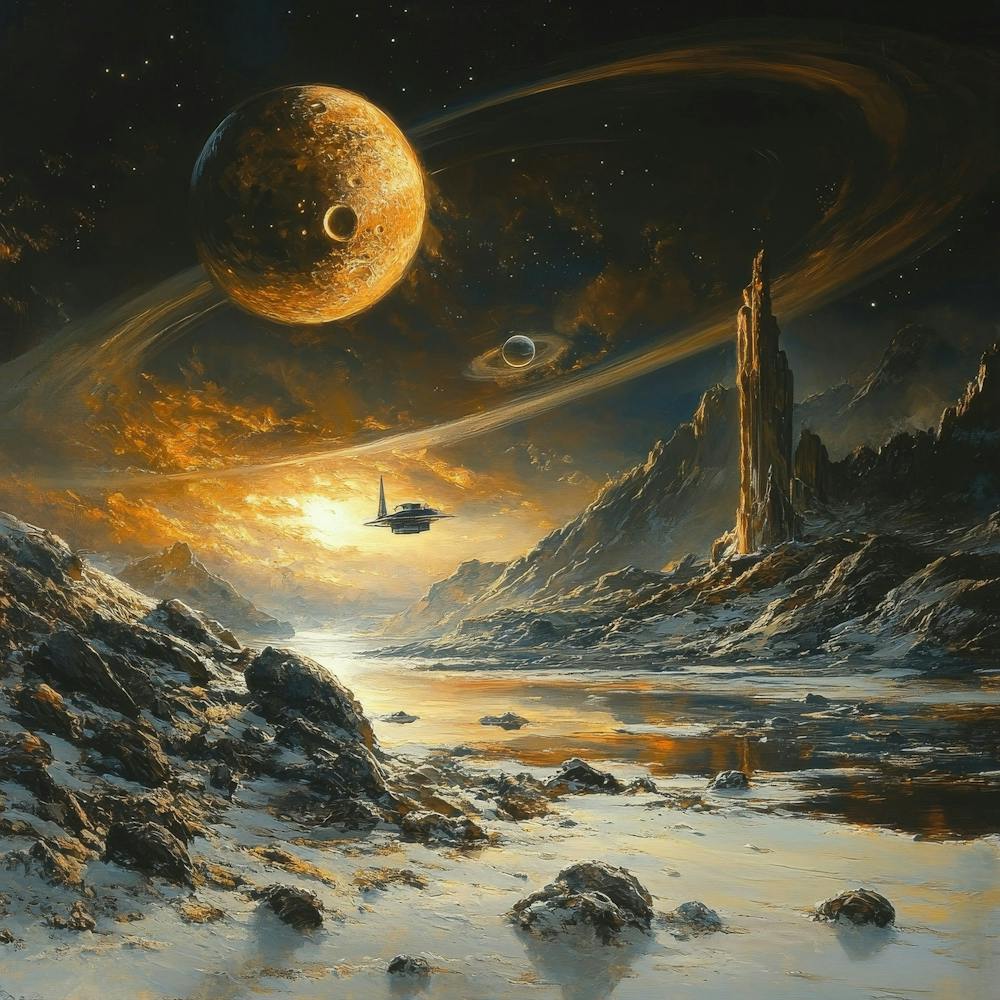 Spaceships And Planets Art
