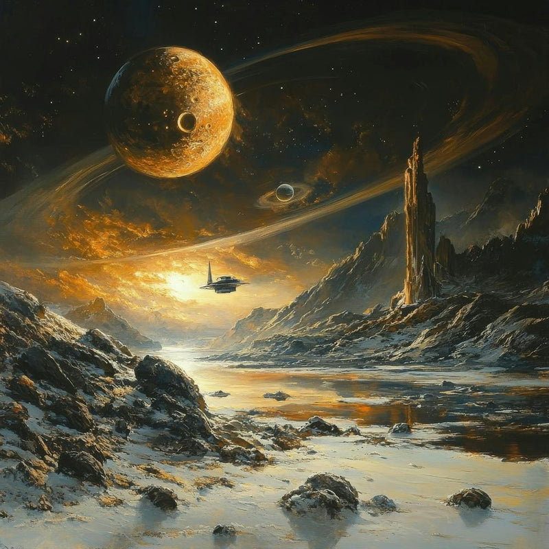 Spaceships And Planets Art