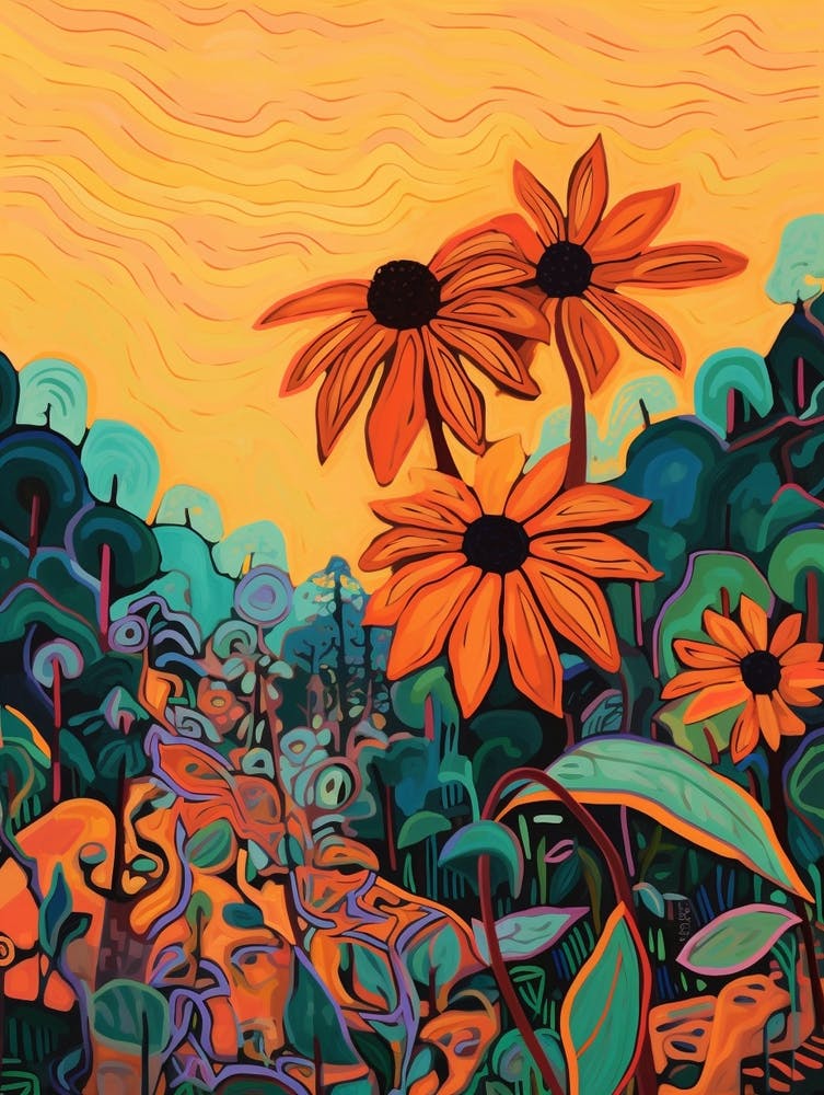 Boho Wildflower Painting Brown Eyed Susan 2