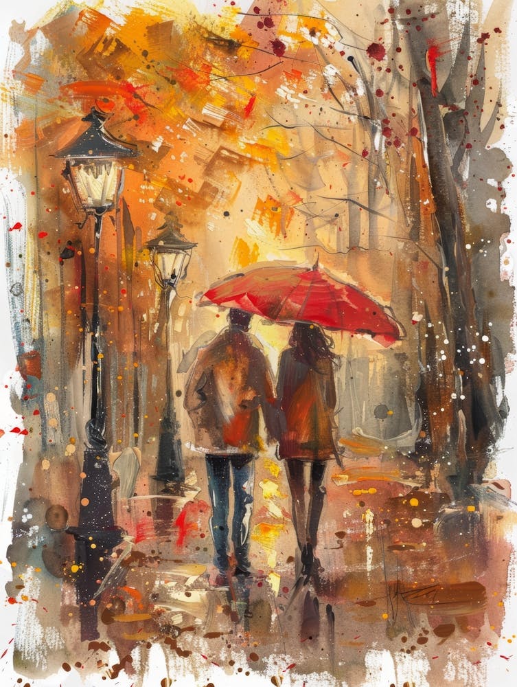 Couple Walking In The Rain 7