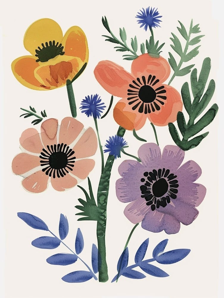 Painted Florals Anemone 2