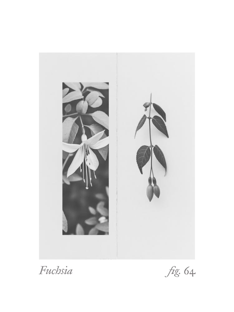 Fuchsia Botanical Collage 2