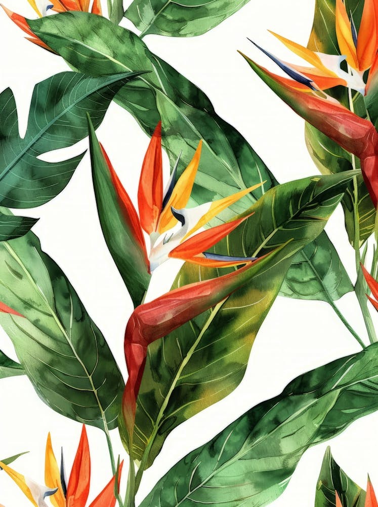 Bird Of Paradise Seamless Pattern 5