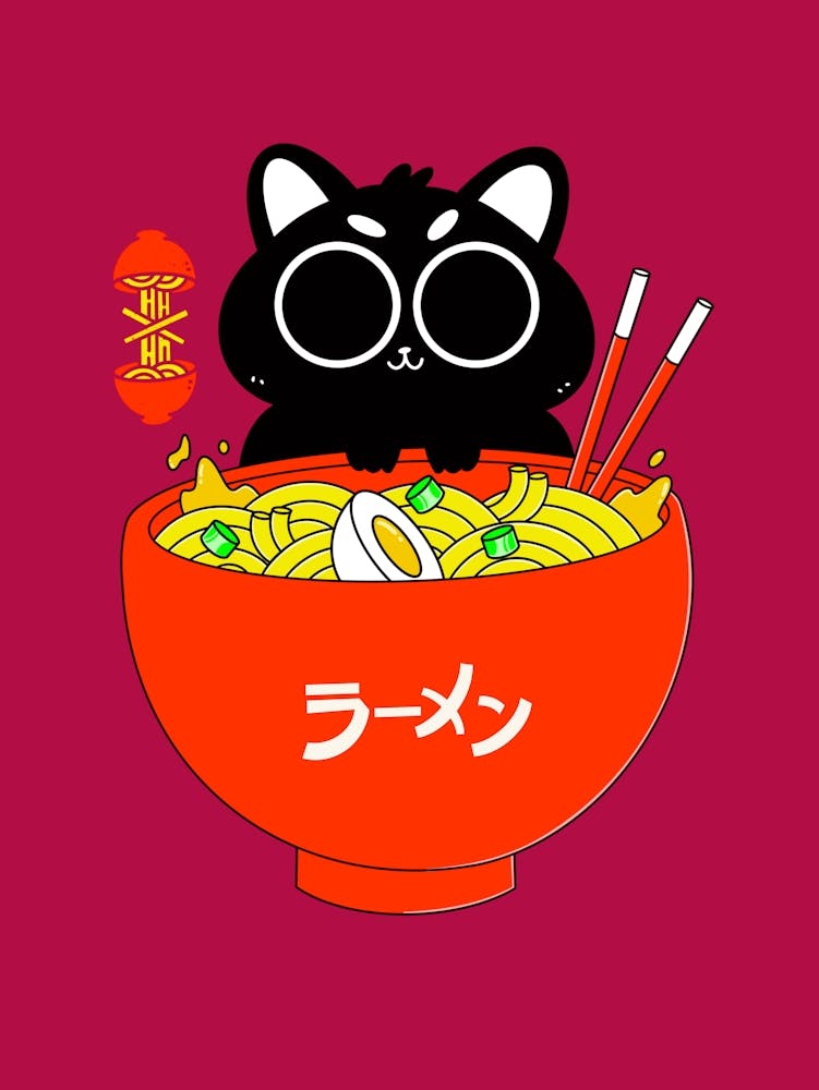 Ramen And Cat