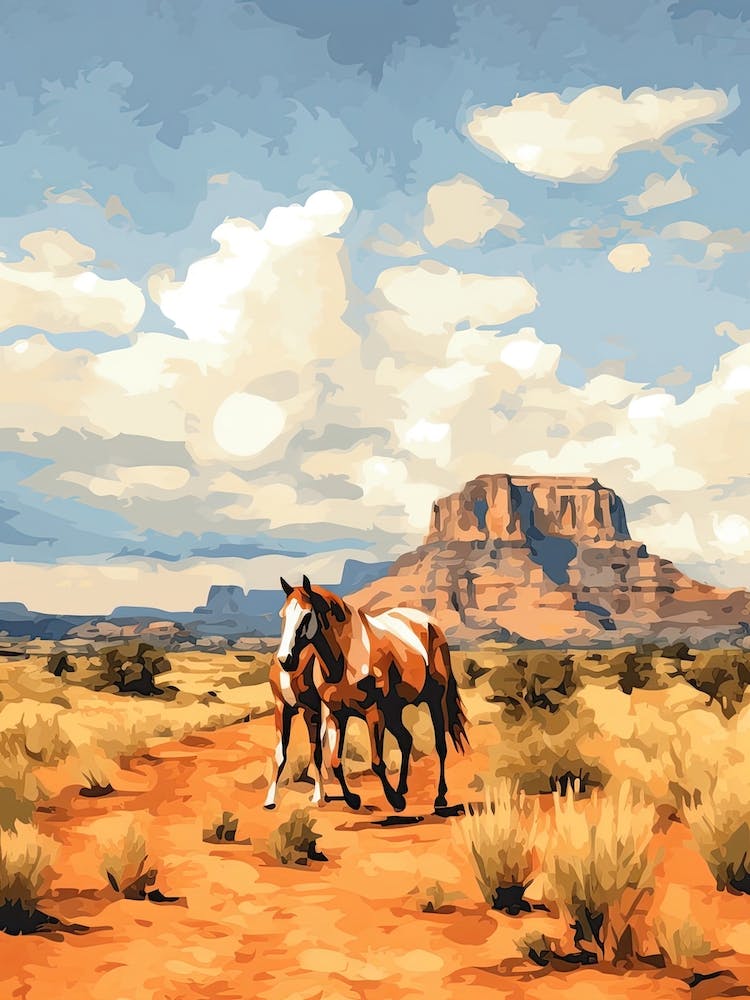 Horses Painting In Arizona Desert, Usa 4