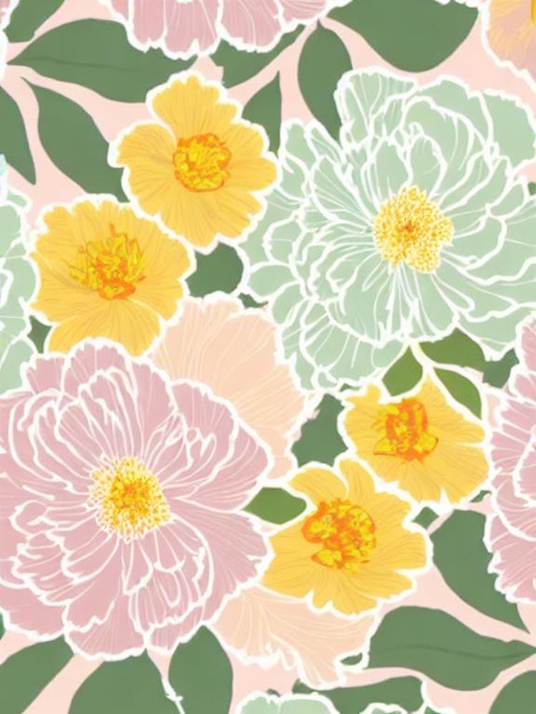 Peony Pastel Floral 1 Flower
