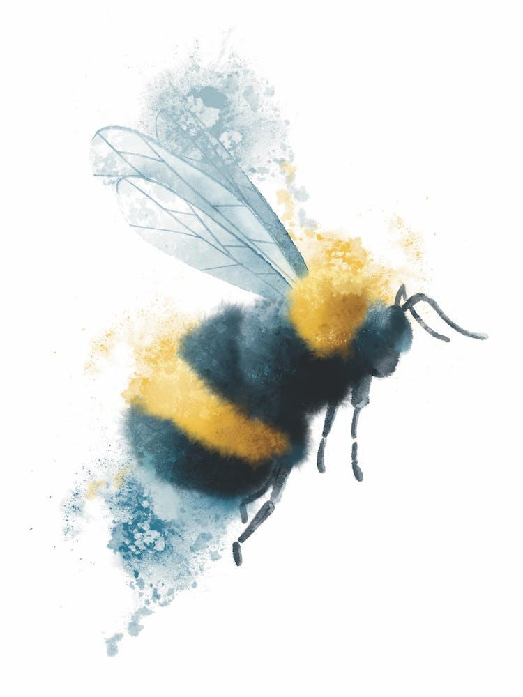Éclaboussures d'aquarelle Abeille