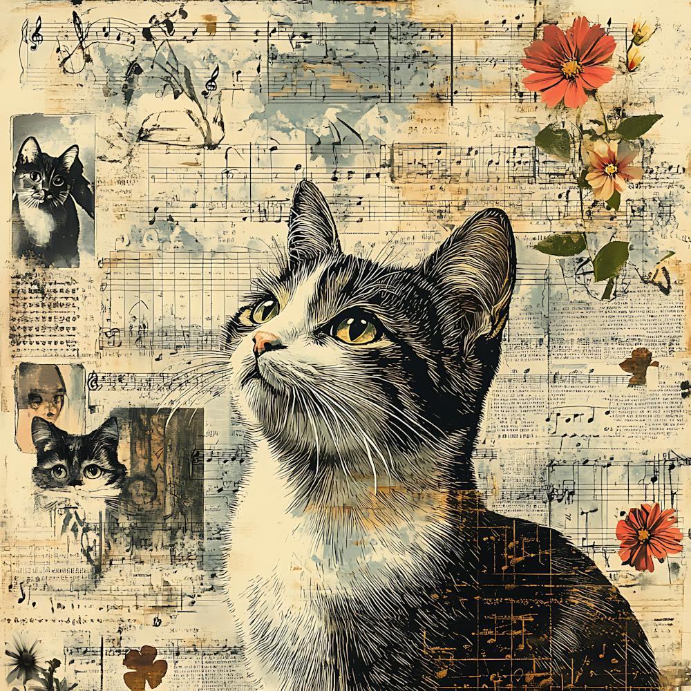 Vintage Cat On Paper 6