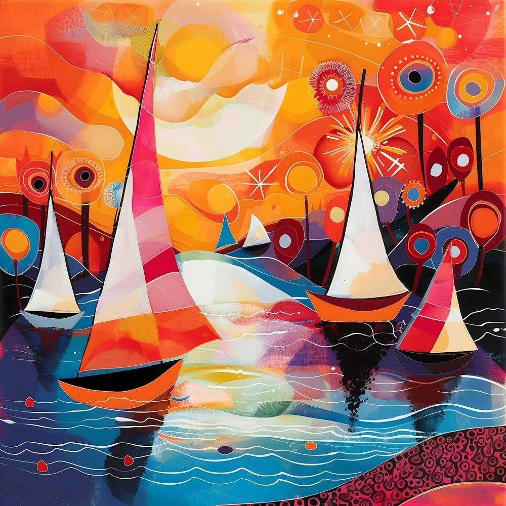 Sailboats At Sunset, Naïve Folk