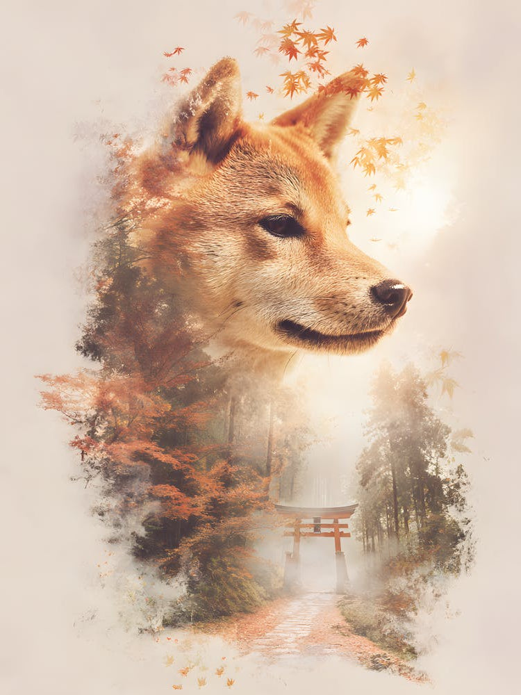 Impressive Shiba Inu Double Exposure 14