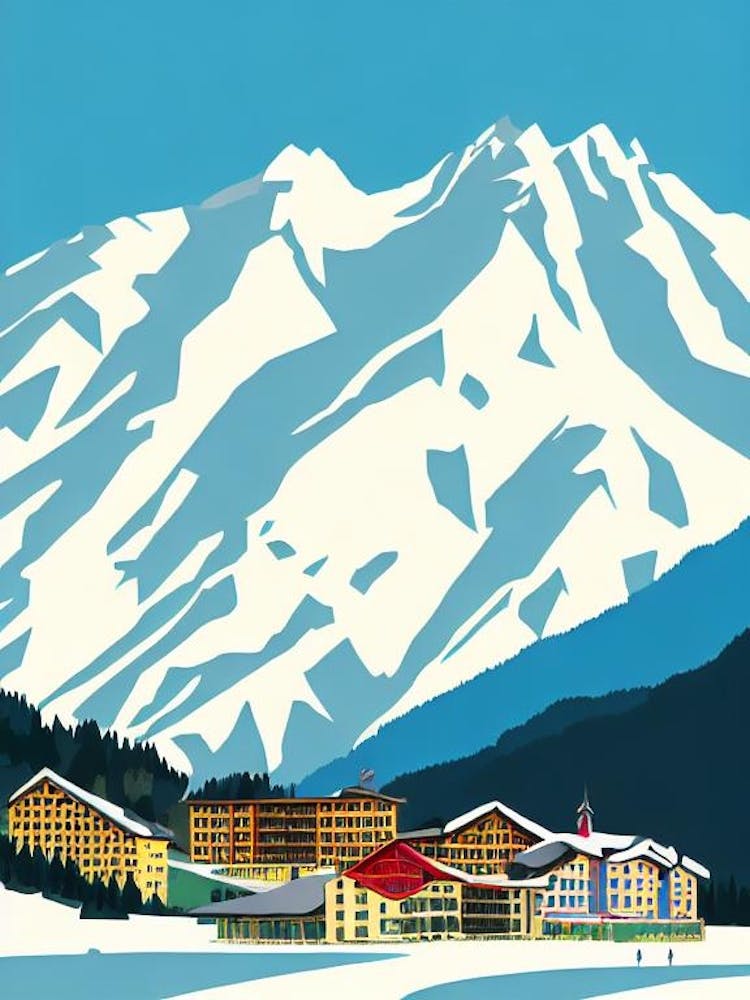 Kitzsteinhorn 3, Austria Midcentury Vintage Skiing Poster