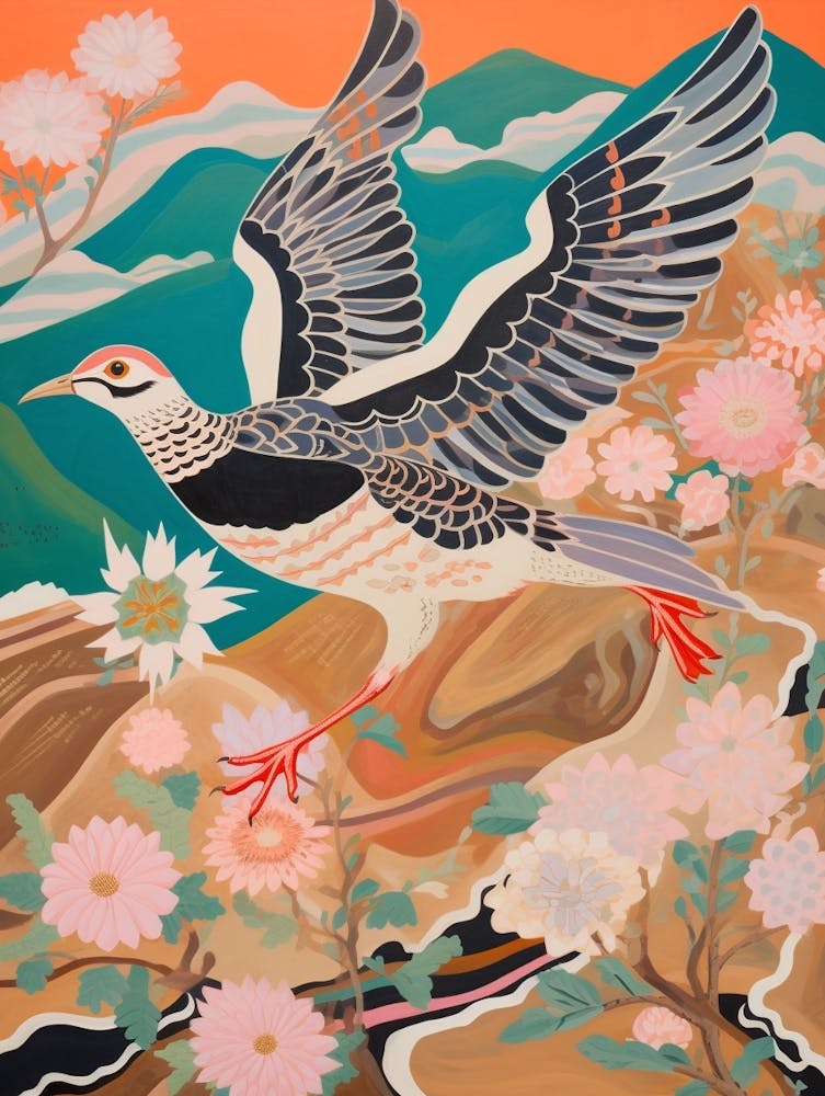 Maximalist Bird Painting Lapwing 1
