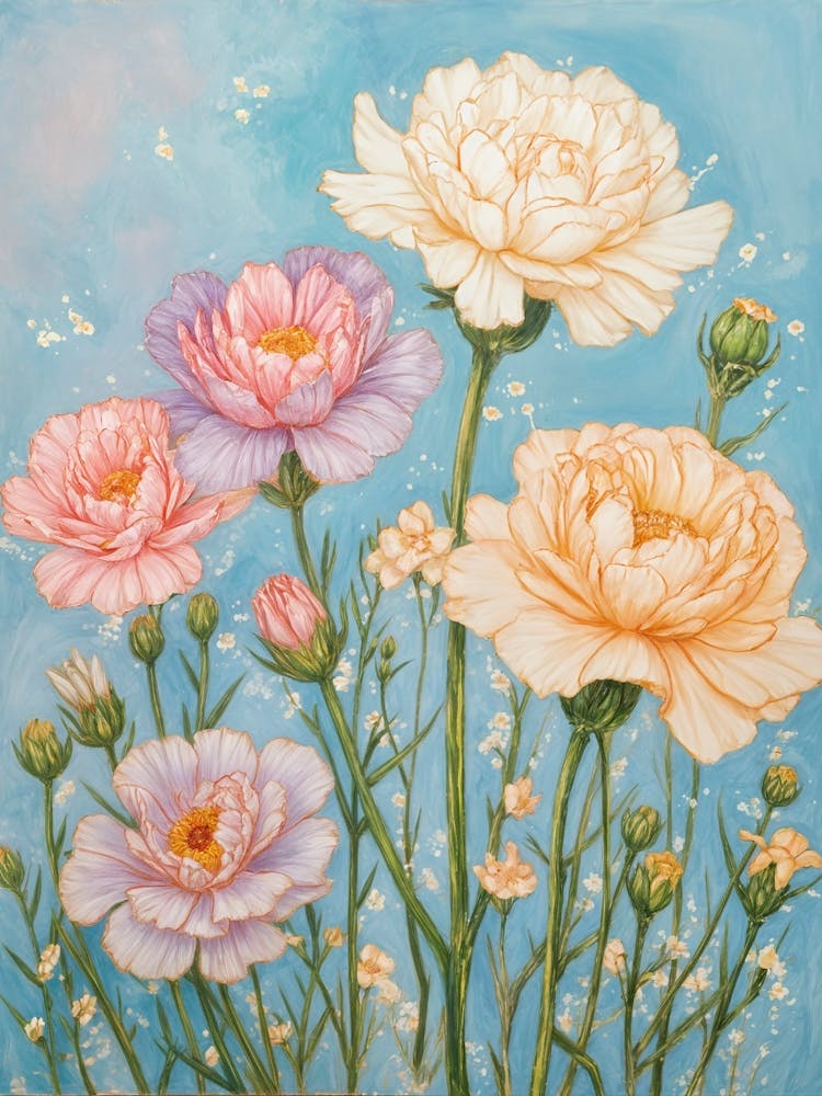 Carnations In Pastel Colours