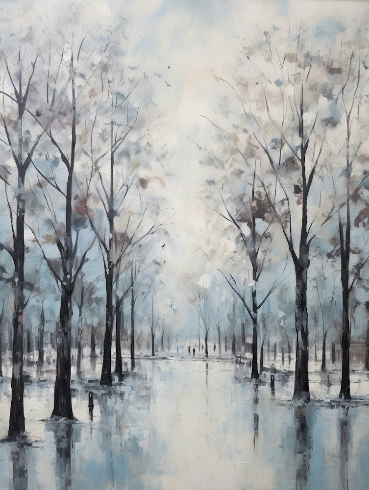 Winter City Park Painting Battersea Park London 4