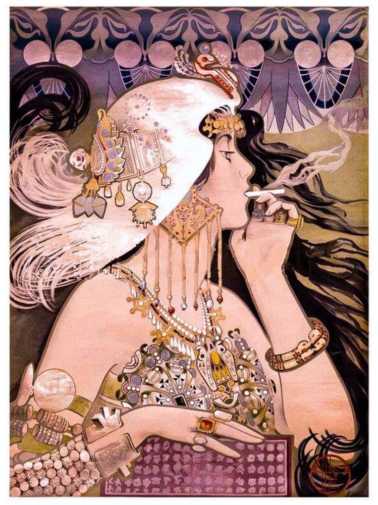 art nouveau job cigarettes Cigarette Papers Job Cigarette Paper - Mucha