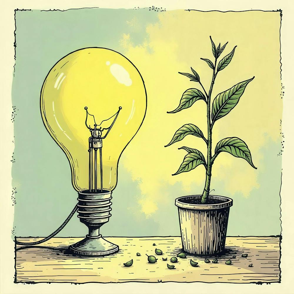 Light Bulb And Plant