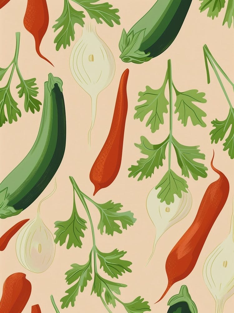 Vegetables & Herbs Pattern 2
