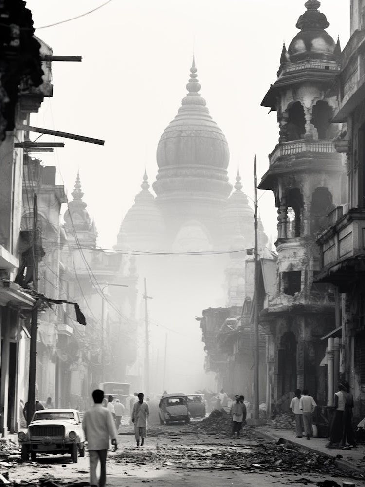 Yangon, Myanmar, Black And White Old Photo 3