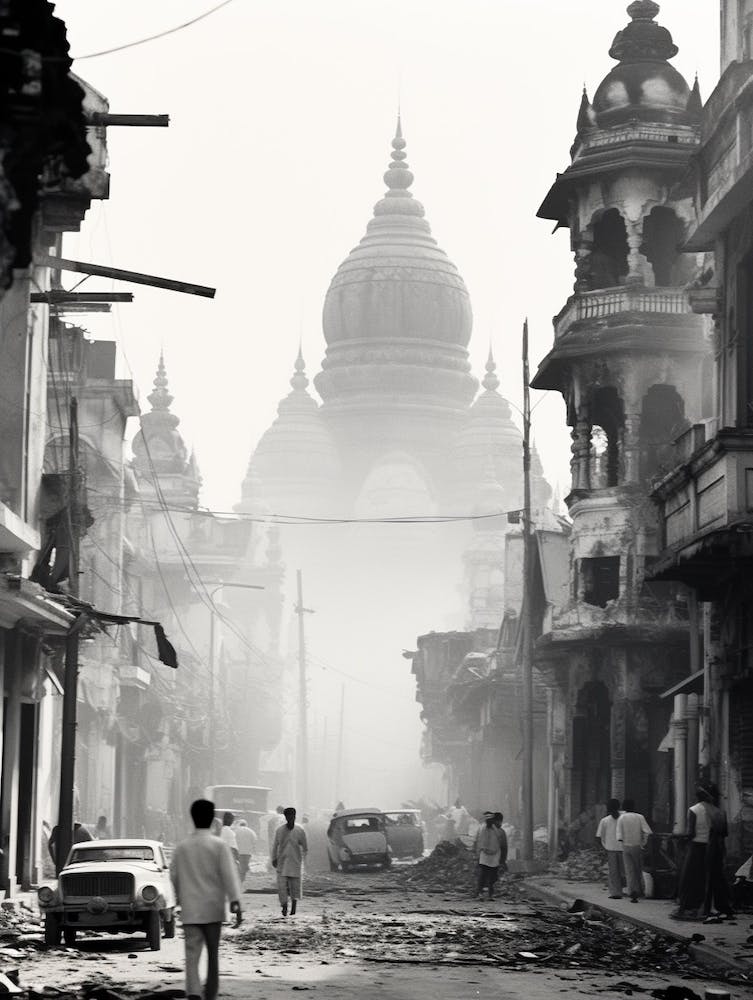 Yangon, Myanmar, Black And White Old Photo 3