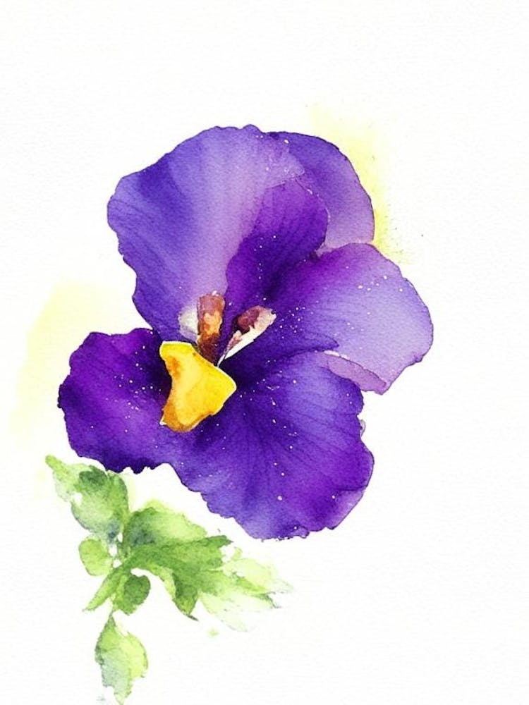 Pansy Wildflower Watercolour 1