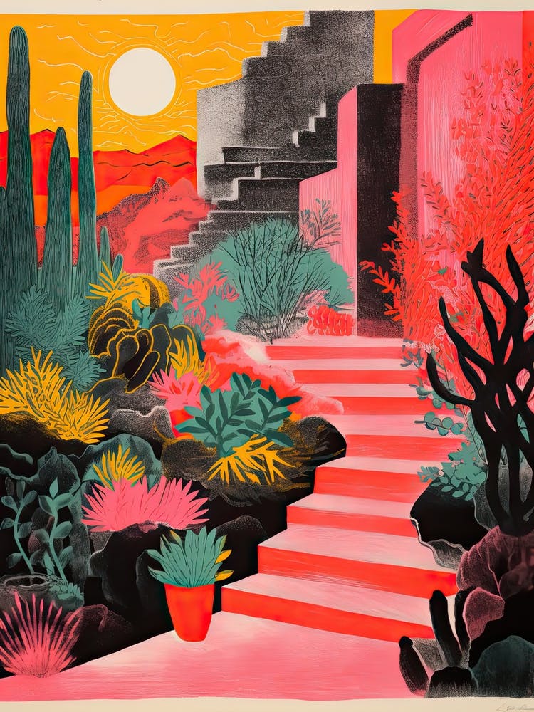 Villa Taranto Gardens Abstract Riso Style 4