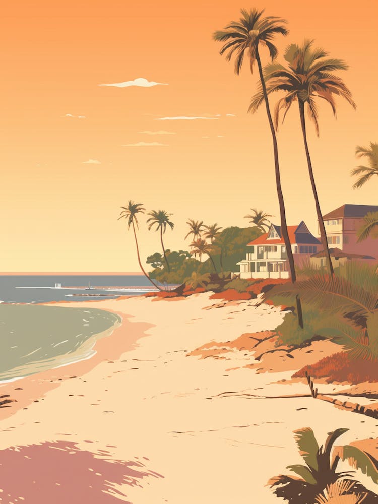 Cable Beach Print Golden Tones 1