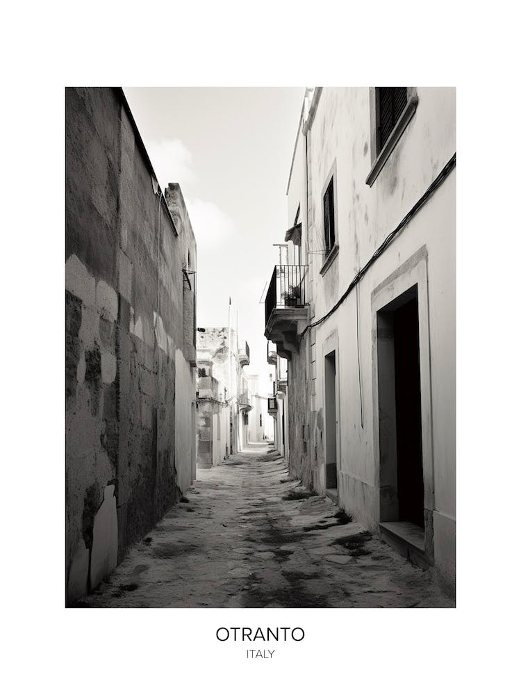 Poster Of Otranto, Italy, Black And White Photo 1