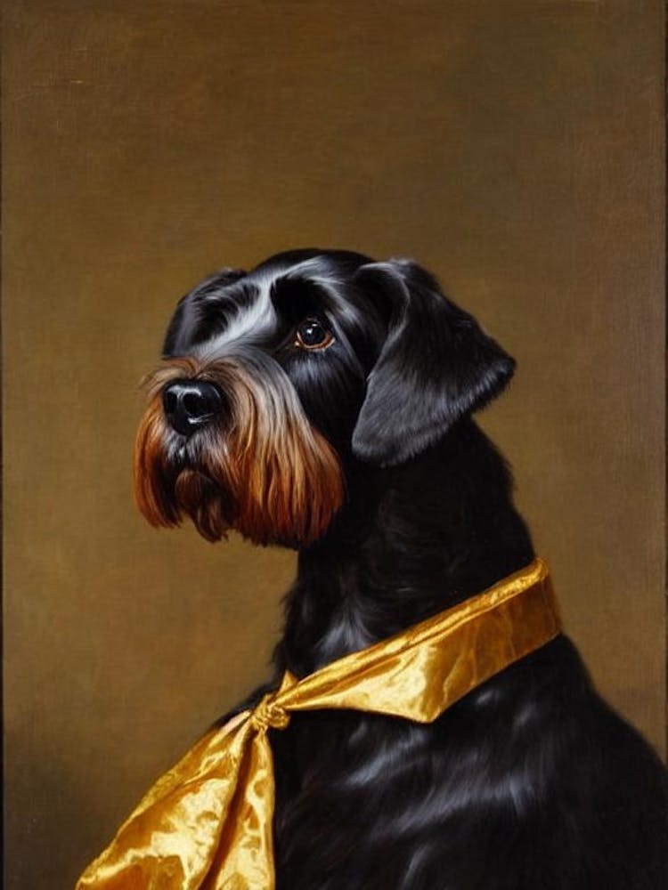 Standard Schnauzer 2  Renaissance Portrait Oil Painting
