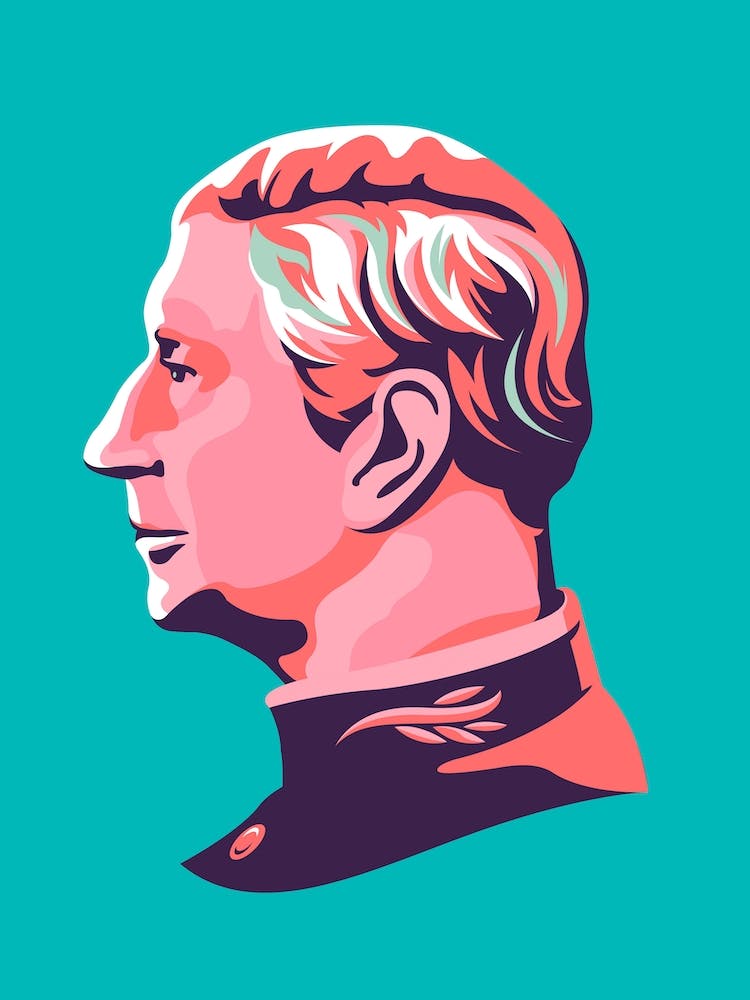 King Charles Print Teal