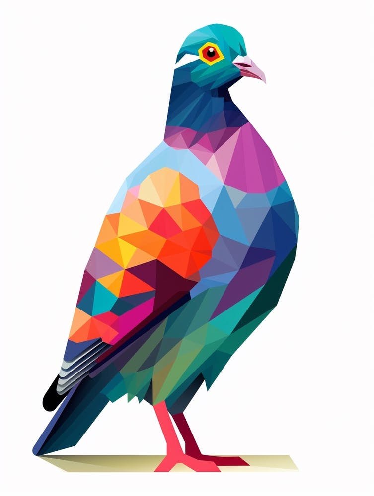 Colourful Geometric Bird Pigeon 3
