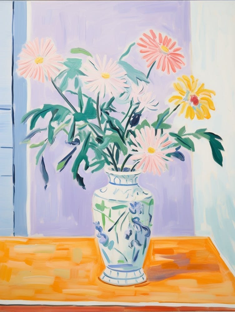 A Vase With Daisy, Flower Bouquet 3