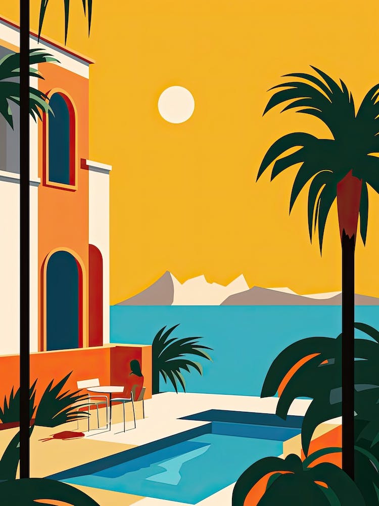 Costa Del Sol, Spain, Bold Outlines 1