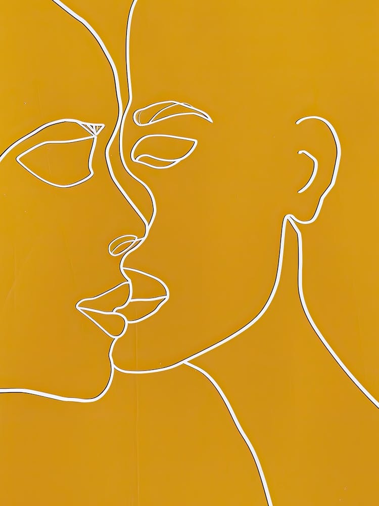 Simplicity Lines Woman Abstract In Yellow 10