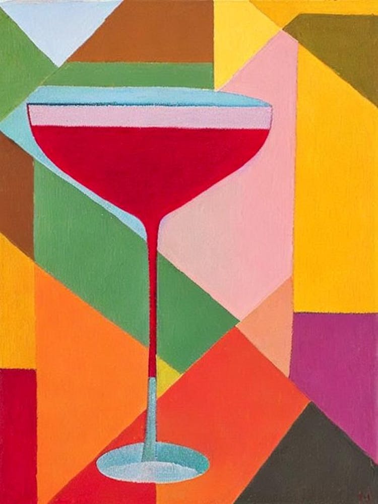 Hemingway Daiquiri Paul Klee Inspired Abstract Cocktail Poster