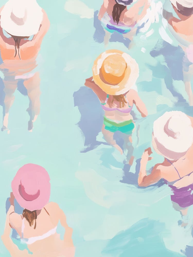 People In The Pool Painting