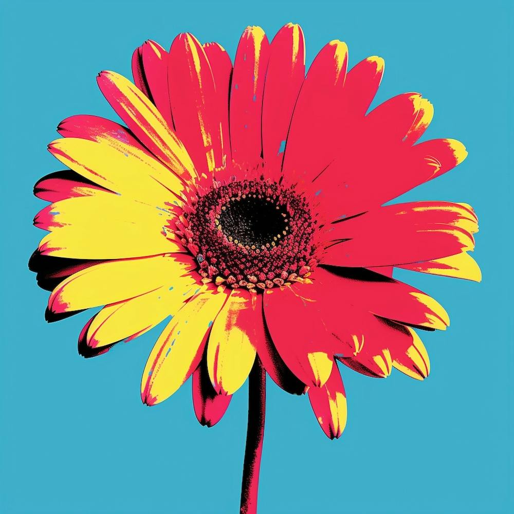 Style Pop Art Andy Warhol Fleurs Marguerites 1 Carré