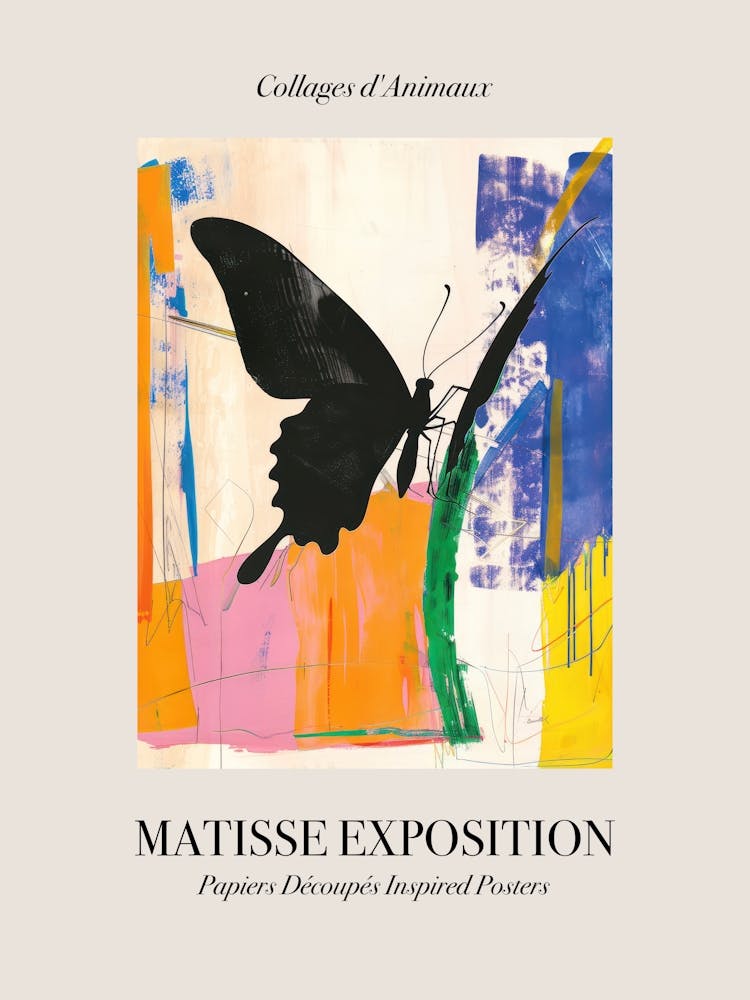 Butterfly 3 Matisse Inspired Exposition Animals Poster