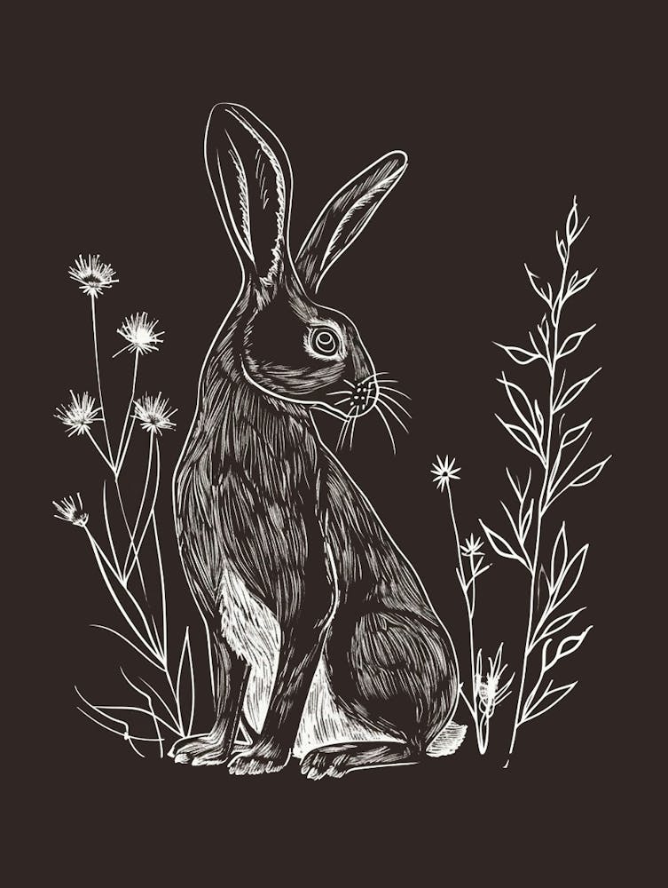 Californian Rabbit Minimalist Illustration 2