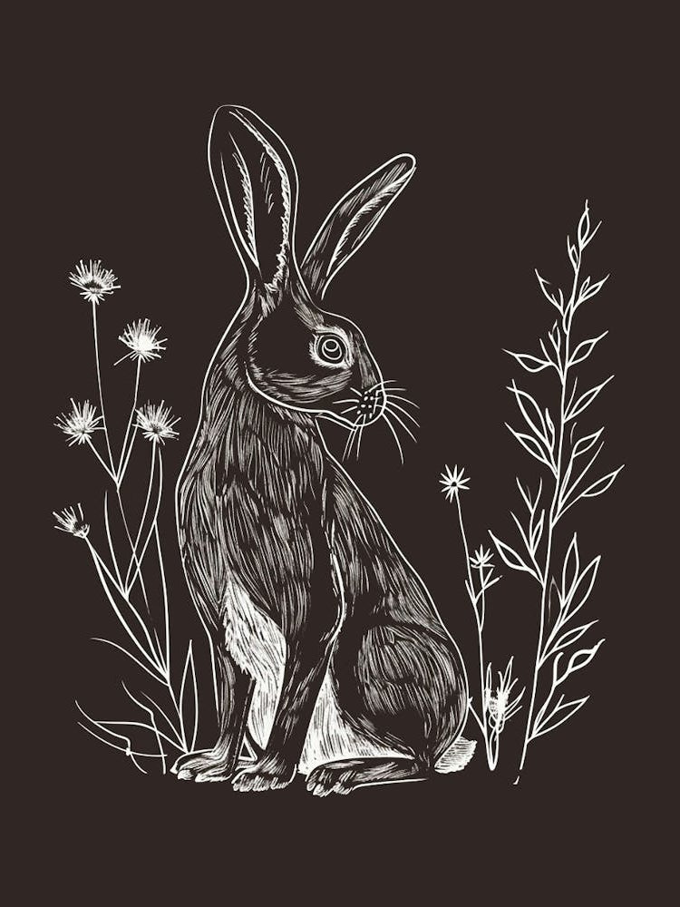 Californian Rabbit Minimalist Illustration 2