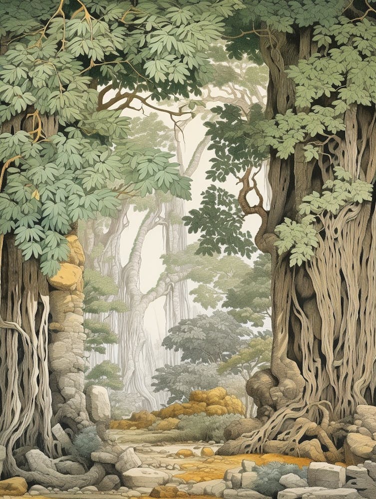 Vintage Jungle Botanical Illustration Ylang Ylang Tree 4